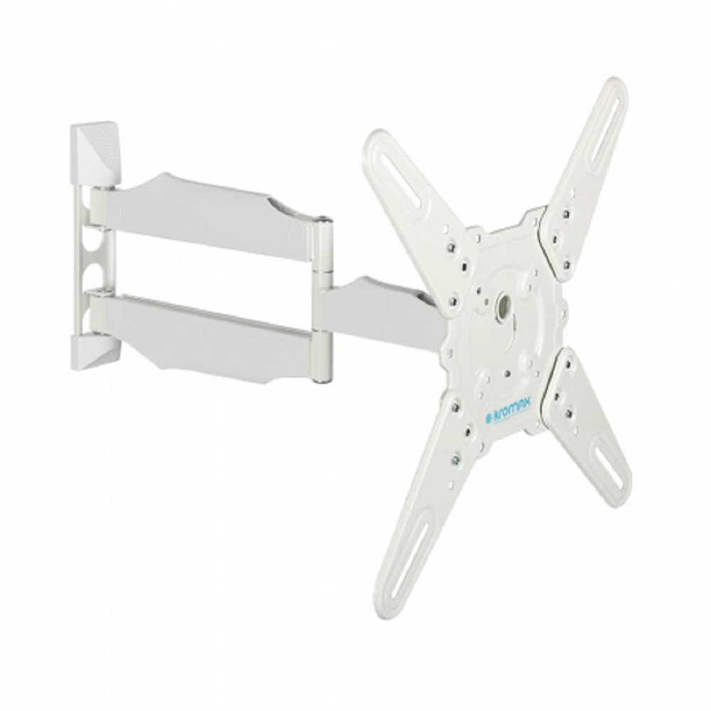 Kromax ATLANTIS-40 white, Кр. стал. наст. для TV 22"-65", max 40 кг, 5 ст св., нак. +5°-15°, пов. 180°, от ст. 60-523 мм, max VESA 400x400 мм