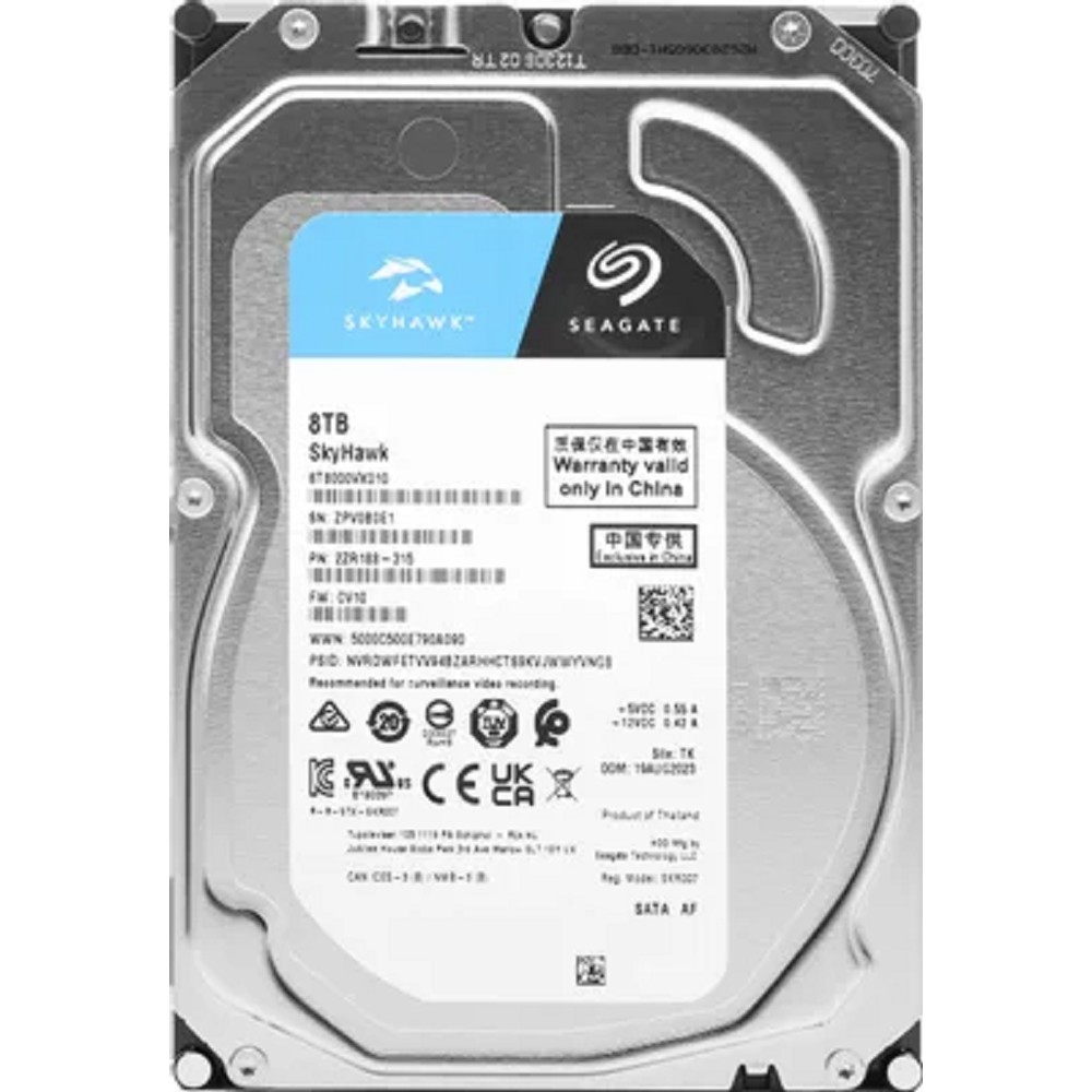 8TB Seagate SkyHawk (ST8000VX010) {SATA 6 Гбит/с, 7200 rpm, 256 mb buffer}