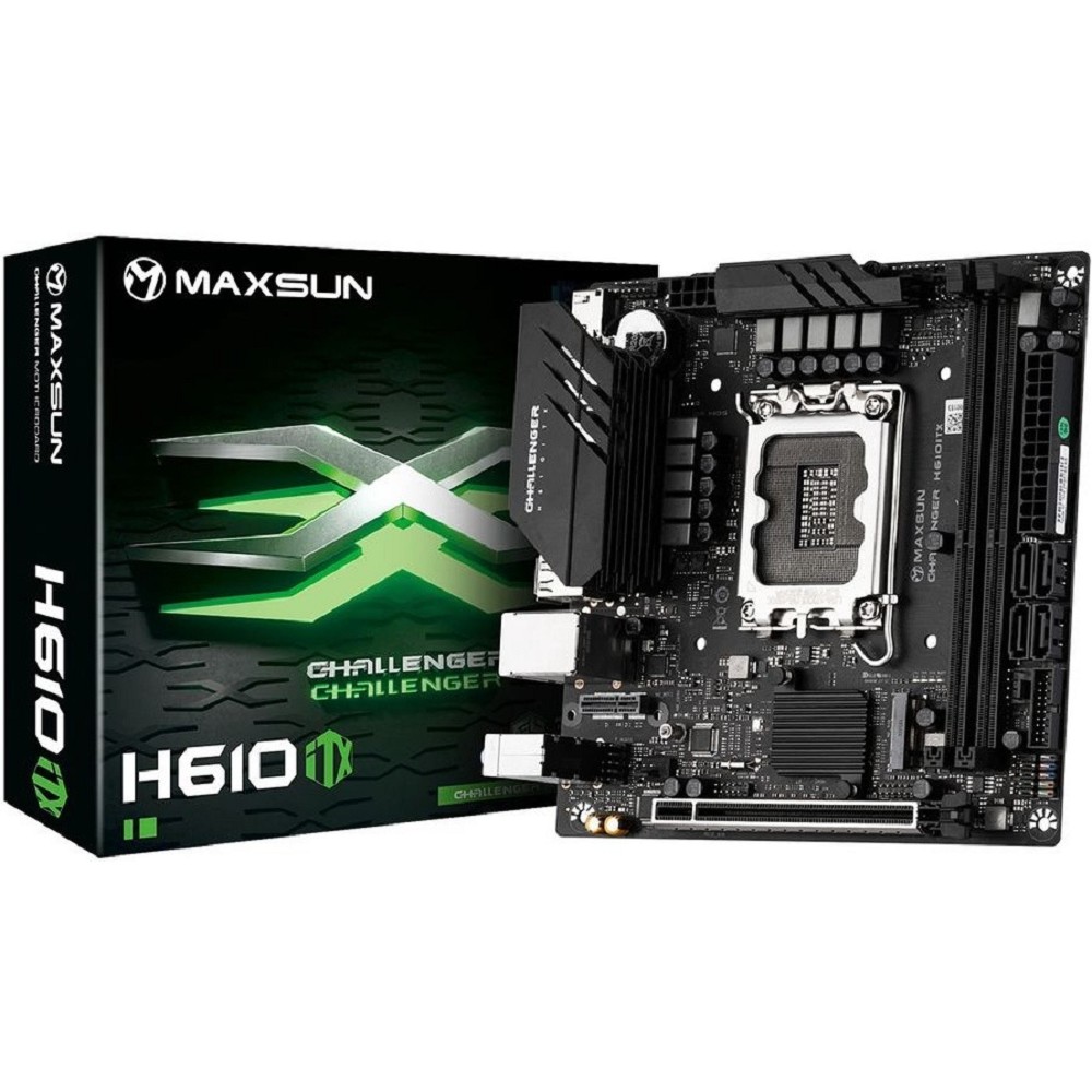 Повреждение упаковки MAXSUN MS-Challenger H610ITX 2LAN V3 (Socket 1700, mini-ITX, 2*DDR4, 2*HDMI/DP, 4*SATA3, 2*M.2, 1xPCI-E x16, 3*USB 2.0,  2*USB 3.2 Gen1, LAN 2*2.5G, RTL)