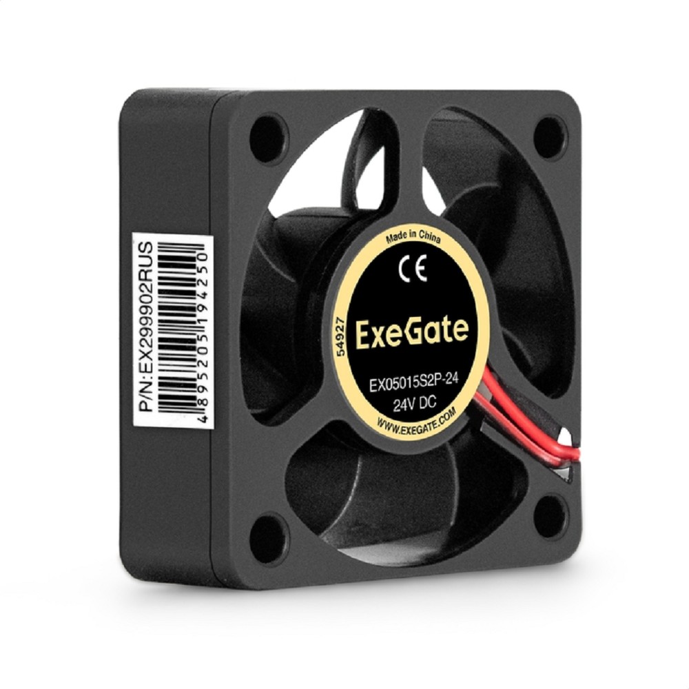 Exegate EX299902RUS Вентилятор 24В DC ExeGate EX05015S2P-24 (50x50x15 мм, Sleeve bearing (подшипник скольжения), 2pin, 7000RPM, 32dBA)