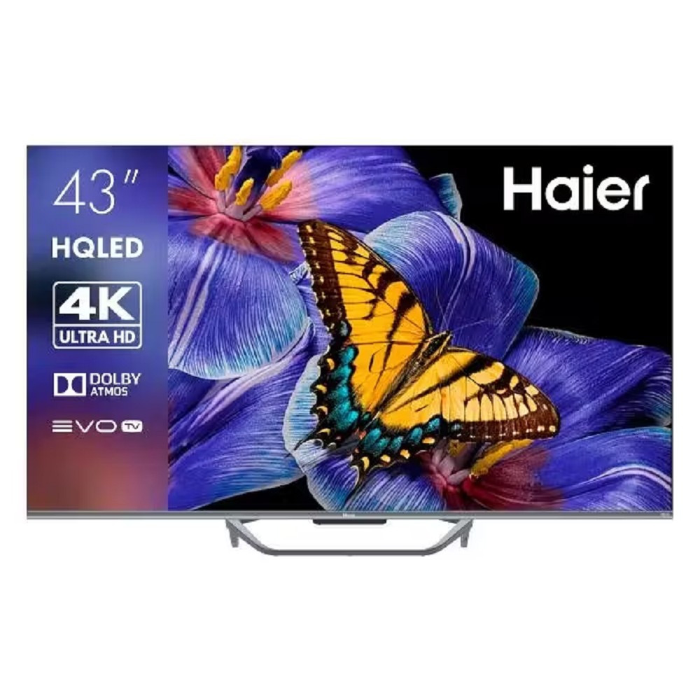 43" Телевизор HAIER Smart TV S4, QLED, 4K Ultra HD, серый, СМАРТ ТВ, Android TV[DH1U8PD05RU]