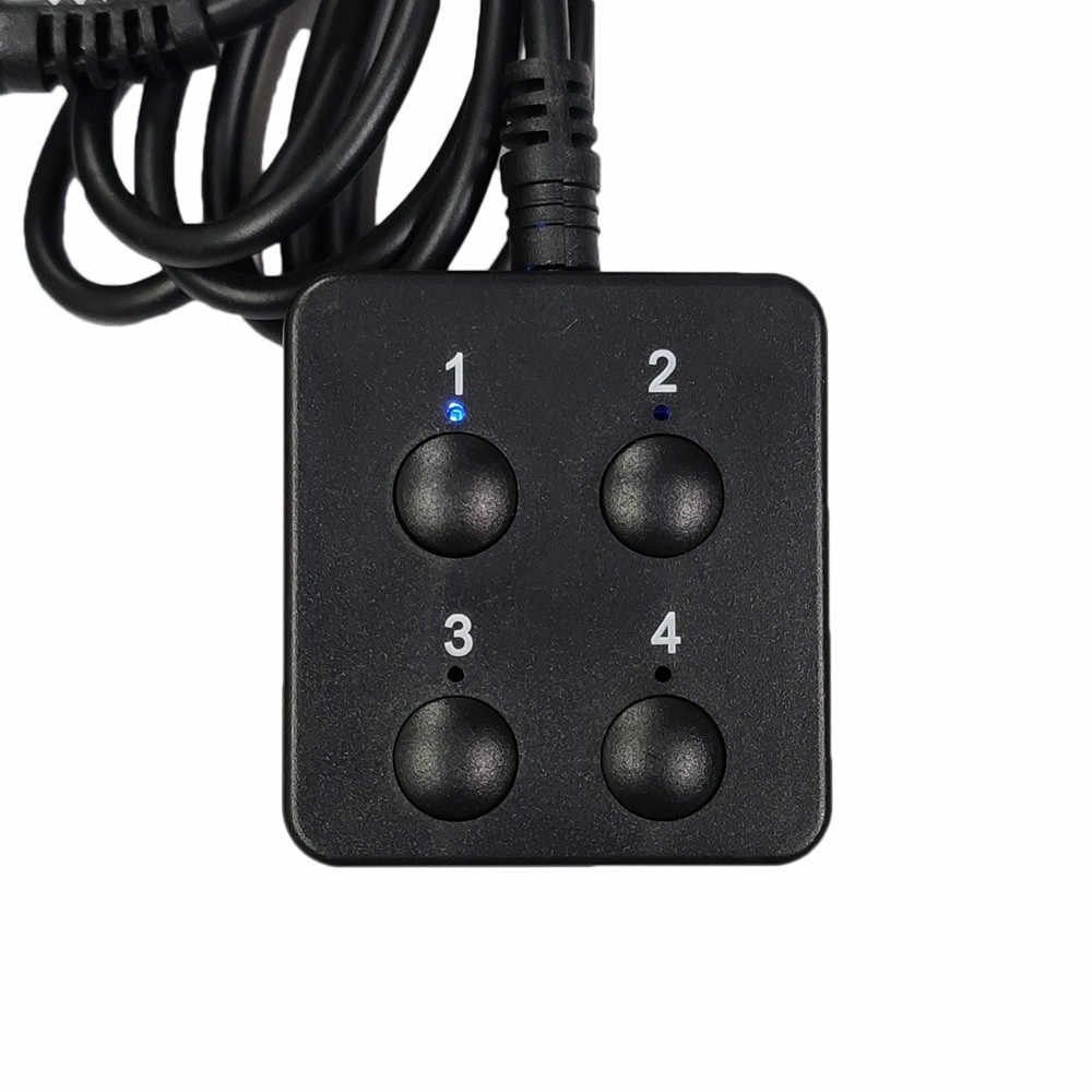 ORIENT HS41, HDMI KVM переключатель на 4 устройства, порты HDM + 2xUSB (клавиатура+мышь), поддержка 4K@30Hz, кнопка переключения на проводе 1.2 м, не требуется внешнее питание (31067)