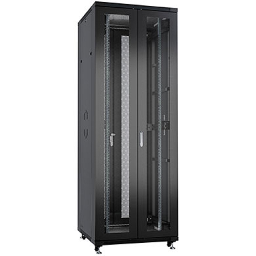 Cabeus ND-05C-42U80/120-BK Шкаф монтажный телекоммуникационный 19" напольный для распределительного и серверного оборудования 42U 800x1200x2055mm (ШхГхВ) передняя и задняя двойные перфорированные двер