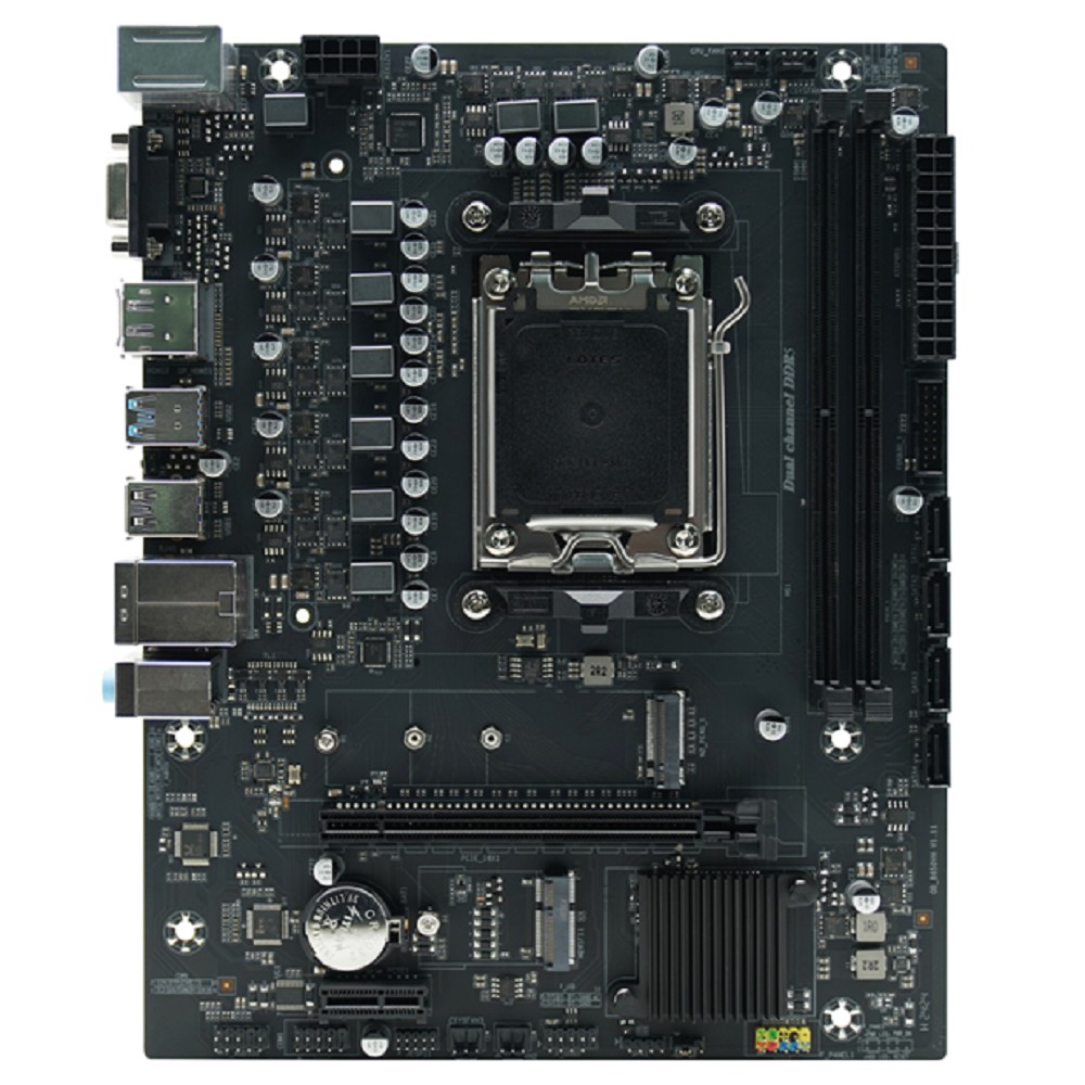 AFOX B650D5-MA-V2 (Socket AM5, mATX, 2*DDR5(64Gb), VGA+ HDMI+DP, 4*SATA3, 1*M.2, 1*PCIEx16/1*PCIEx1,  5*USB 2.0, 2*USB 3.0, 1 x PS/2,  LAN 1*1G, RTL)