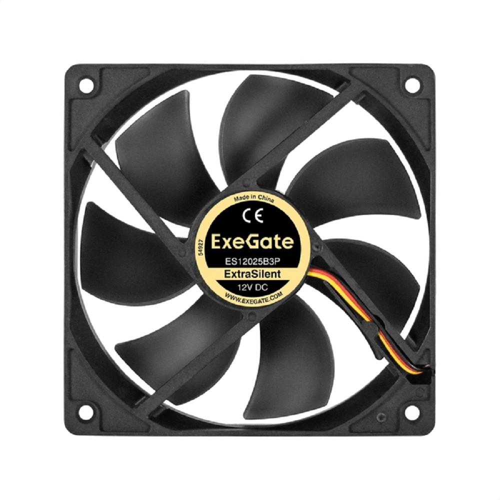 Exegate EX295243RUS Вентилятор 12В DC ExeGate ExtraSilent ES12025B3P (120x120x25 мм, 2-Ball (двойной шарикоподшипник), 3pin, 1850RPM, 30dBA)