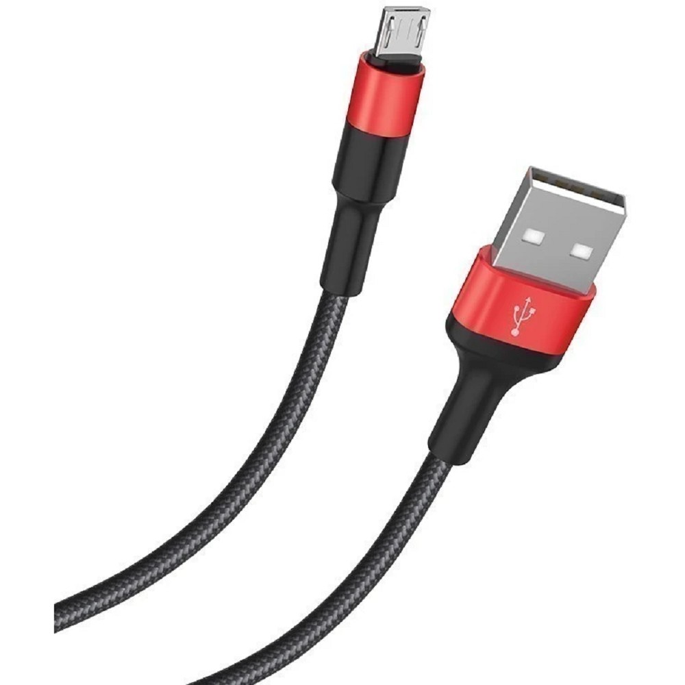 HOCO HC-80220 X26/ USB кабель Micro/ 1m/ 2A/ Нейлон/ Black&amp;Red