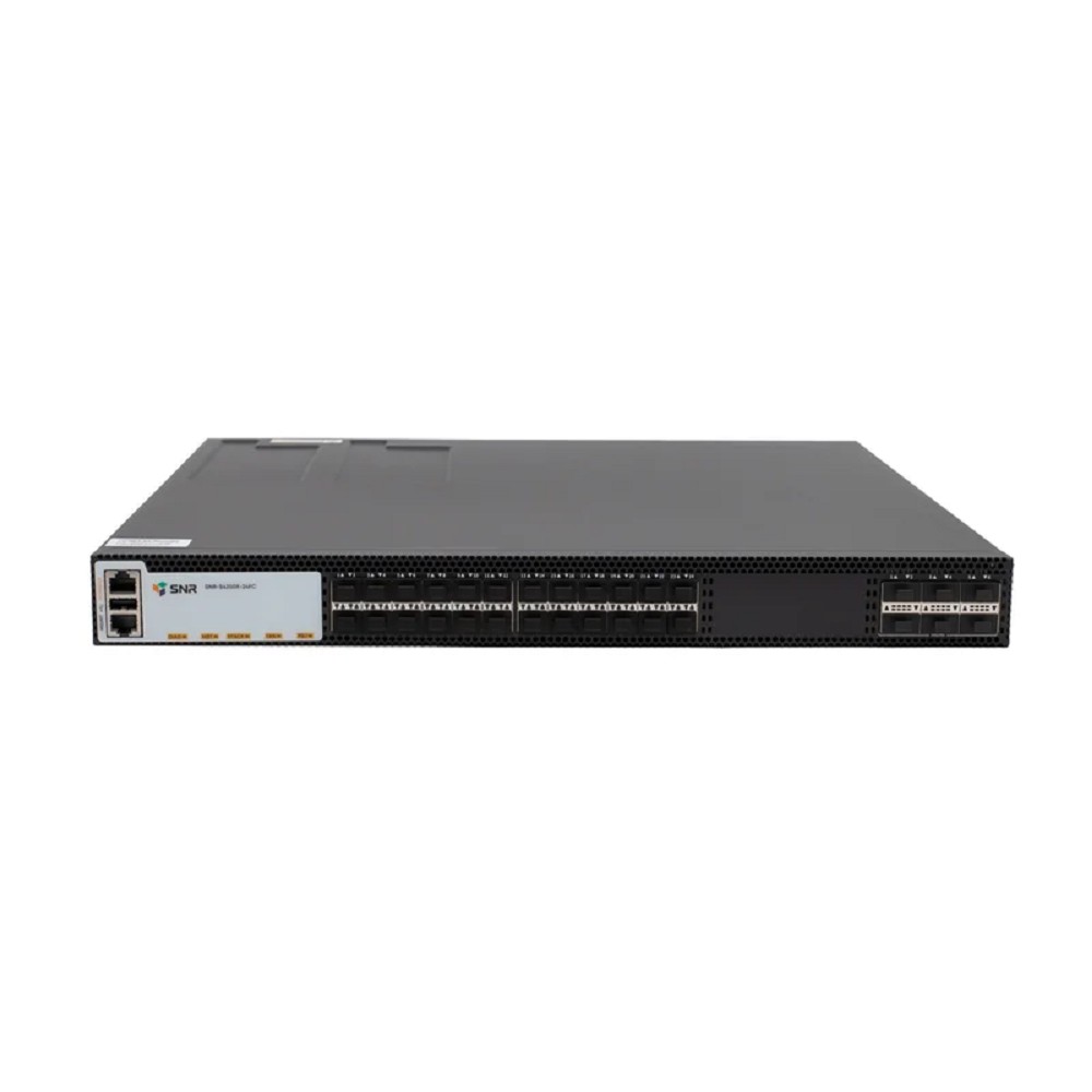 SNR SNR-S4350X-24FC Управляемый коммутатор уровня 3, 24 порта 1/10G SFP+, 6 портов 40/100G QSFP28, VSF HA, MPLS, MLAG, VxLAN, EVPN-VxLAN, 2 слота для Hot Swap БП