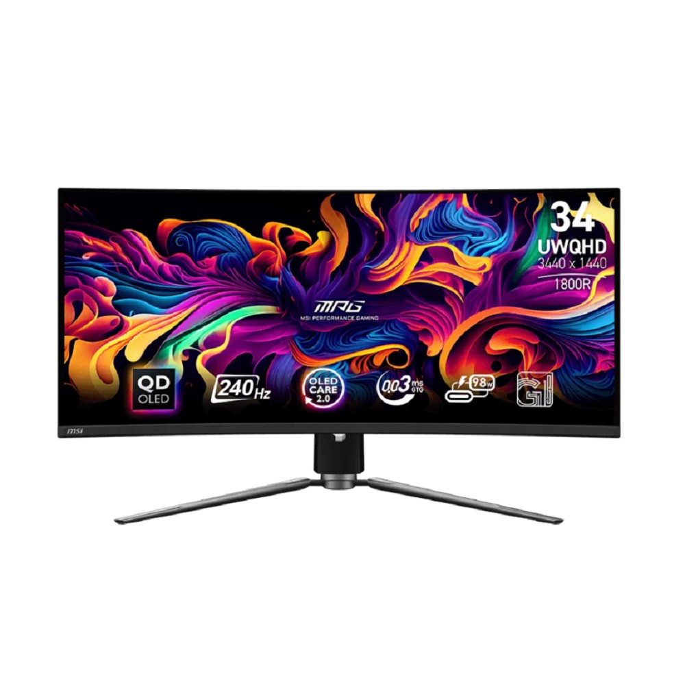MSI MPG 34" 341CQPX черный {QD OLED LED 3440x1440 240Hz 21:9 матовая 250cd 178/178 HDMI DisplayPort USB HAS}