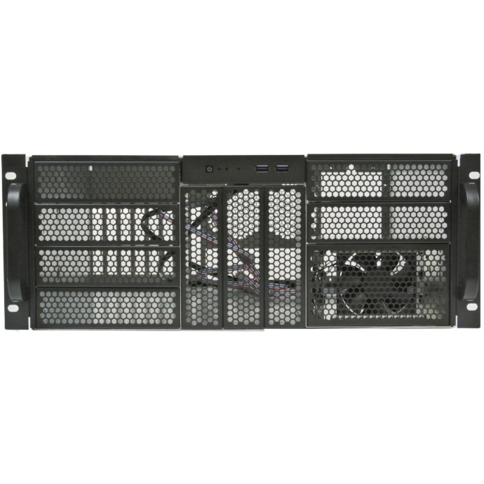 Procase Корпус 4U server case,9x5.25+3HDD,черный,без блока питания,глубина 550мм,MB CEB 12"x10,5", панель вентиляторов 3*120x25 PWM