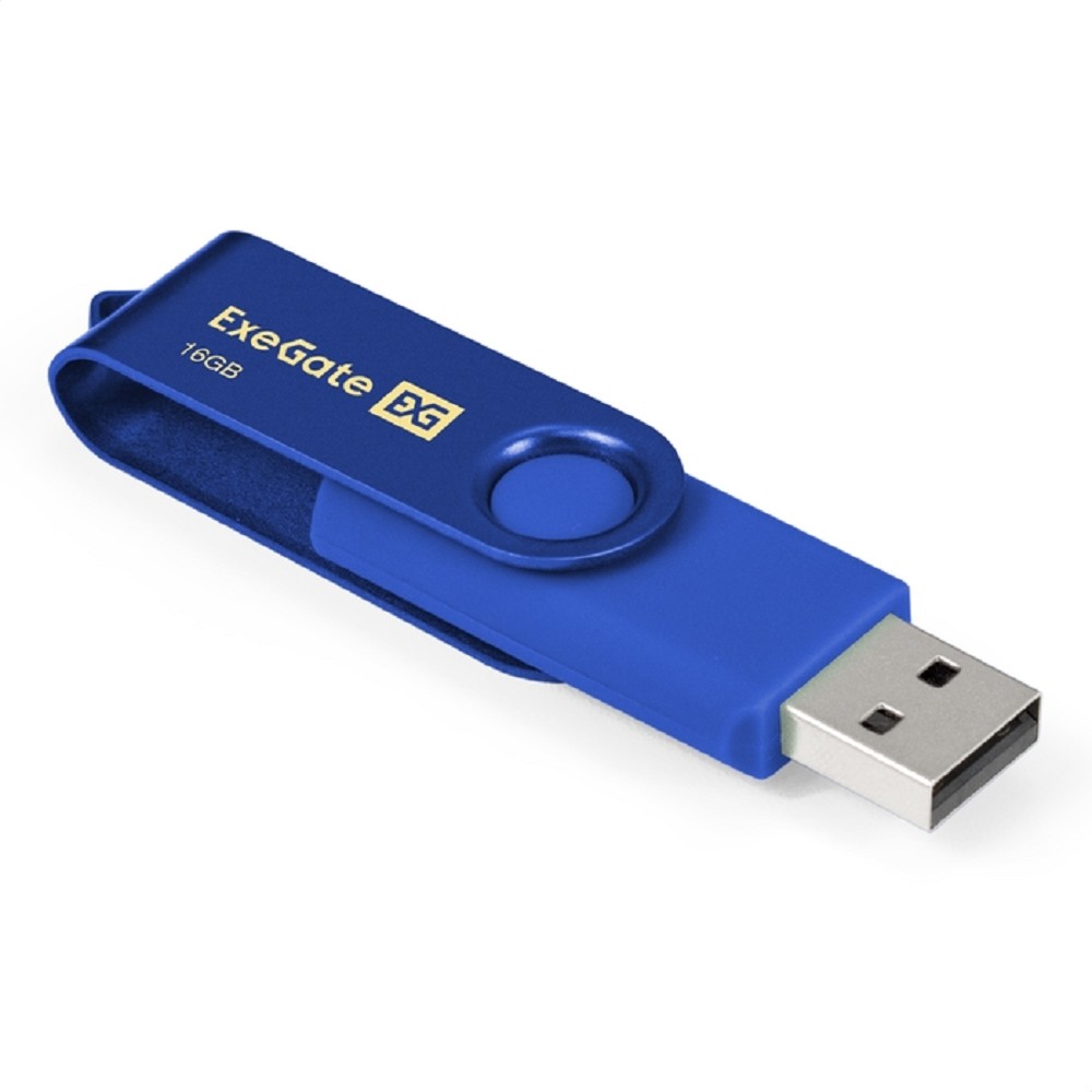 Exegate EX302040RUS USB-флеш накопитель ExeGate Jet 16GB синий (USB2.0, 480Mbps, пластик/металл)