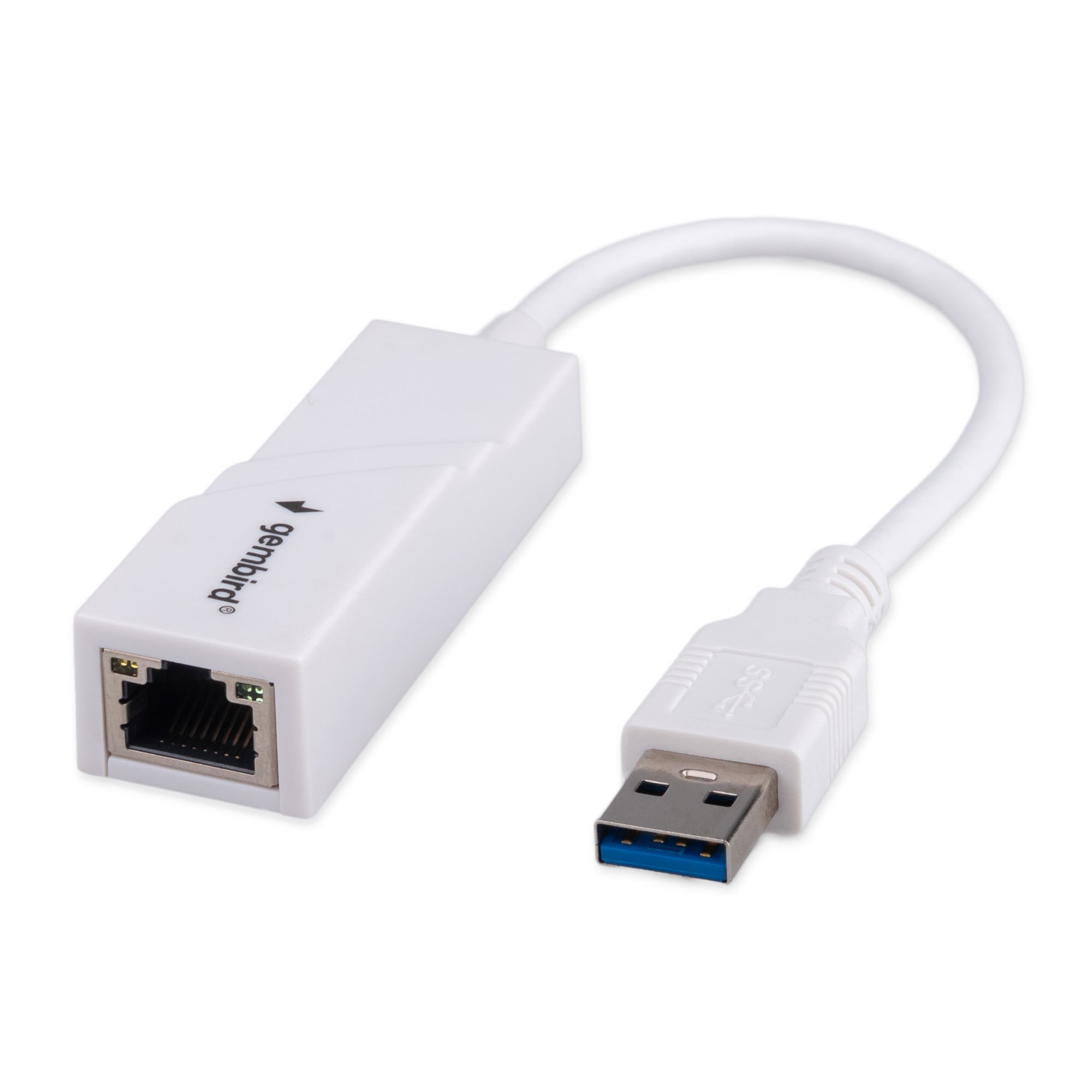 Повреждение упаковки Gembird Сетевой адаптер Ethernet  USB 3.0 - Gigabit Ethernet adapter, пластик, белый, RTL8153 (NIC-U11)