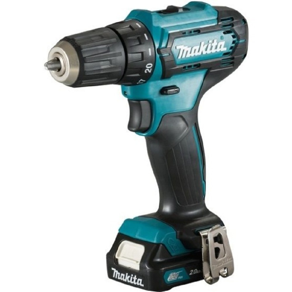 Makita DF333DWAE Дрель ак,{12В,2х2Ач Li-ion(слайдер),БЗП-10мм,0-450\1700об\м,30\14Нм,1.1кг,чем,подсв}
