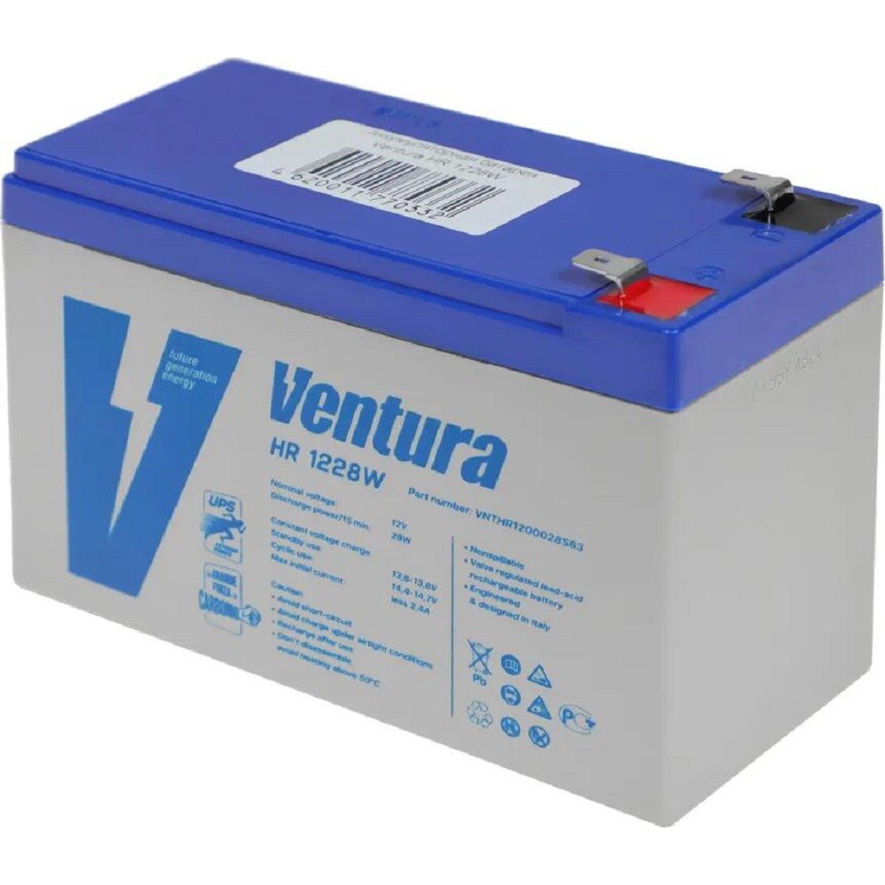 АКБ Ventura HR 1228W 12V/192 Вт/блок {7.2Ач, S63 (F2), ДхШхВ 151х65х100мм, 2.35кг, срок службы 10 лет}