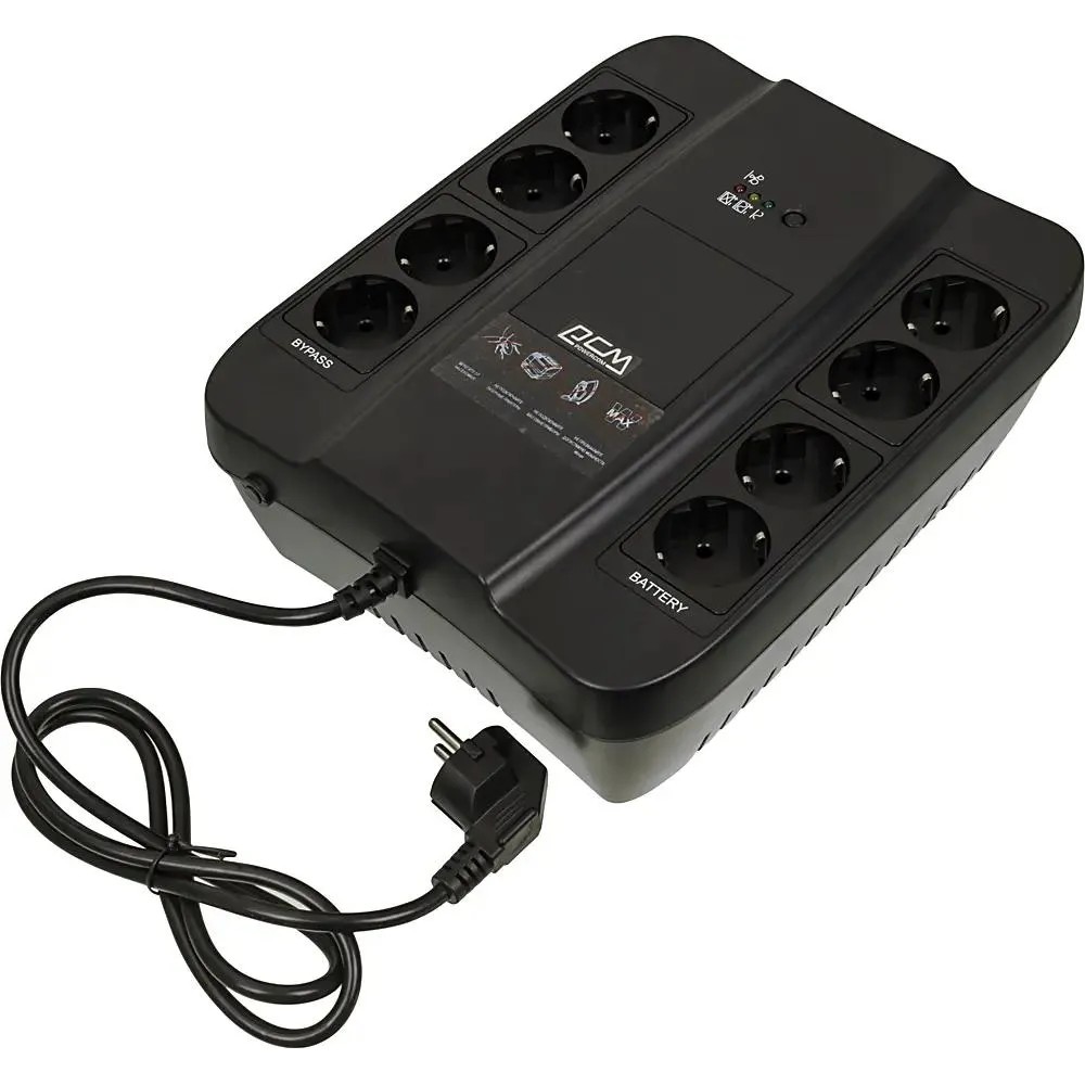 PowerCom Spider SPD-450N ИБП {OffLine, 450VA/270W, Tower, 8xEURO: 4 с резервным питанием, 4 с фильтрацией} (332718)