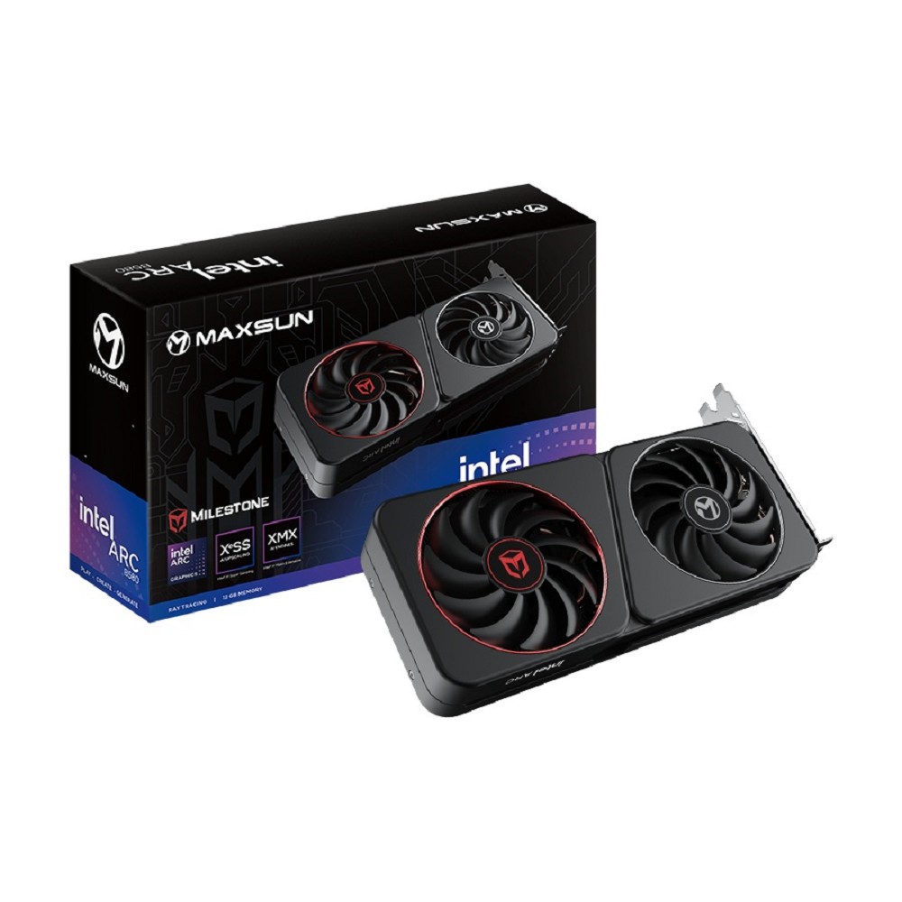 Повреждение упаковки Видеокарта MAXSUN Intel Arc B580 Milestone 12G DDR6, 192bit, 3* DP/HDMI, 2 FAN RTL