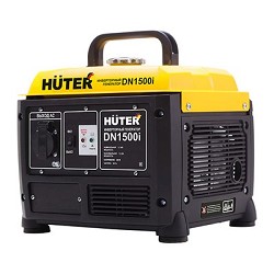 Huter DN1500i 64/10/4 Инверторный Генератор {четырехтактный, 1500Вт, 220В/50Гц, 57Дб, принудительное охлаждение, бак 3,5 л, максимальный расход 1,5 л/час, габариты 537х288х446, вес 25 кг}