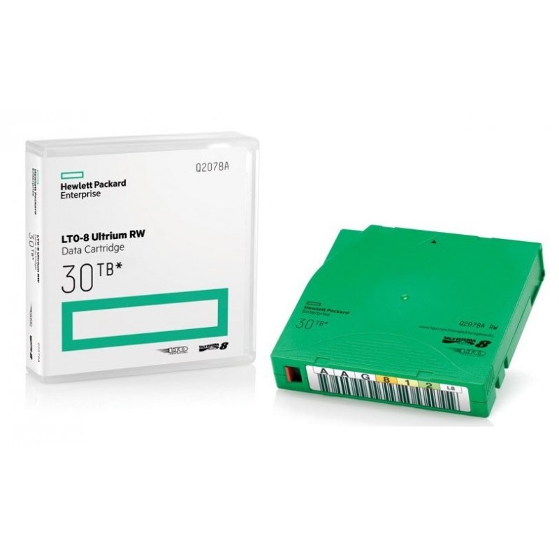 HPE Ultrium LTO8 30TB bar code non custom labeled cartridge 20 pack (for libraries &amp; autoloaders; incl. 20 x Q2078L) analog Q2078AL (Q2078AN)