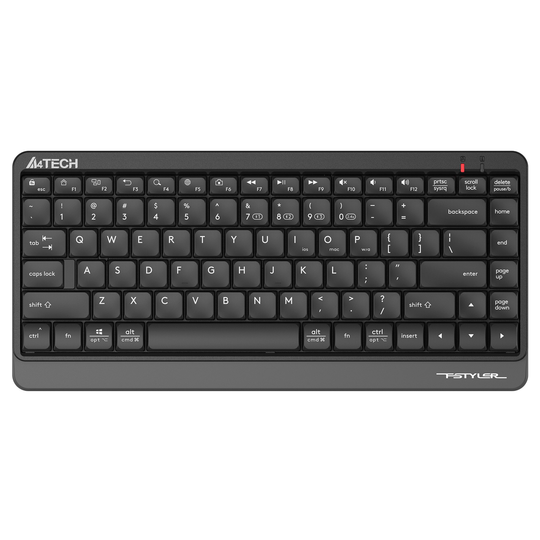 Повреждение упаковки Клавиатура A4Tech Fstyler FBK11 черный/серый USB беспроводная BT/Radio slim [1595334]