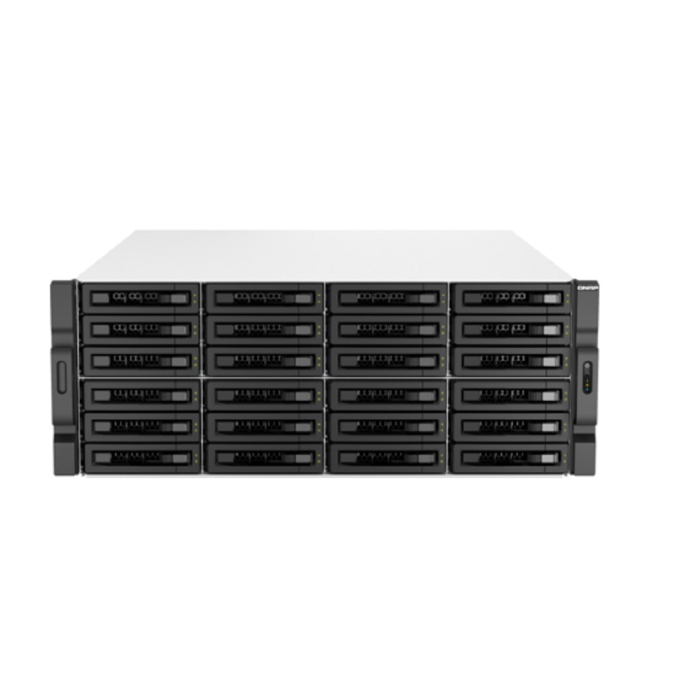 QNAP TS-h3087XU-RP-E2378-64G Сетевой RAID-накопитель QuTS hero, 24 отсека 3,5"/2,5", 6 отсеков 2,5", 2 порта 2,5 GbE BASE-T, 2 порта 10 GbE BASE-T, стоечное исполнение, 2 блока питания. Intel Xeon E-2