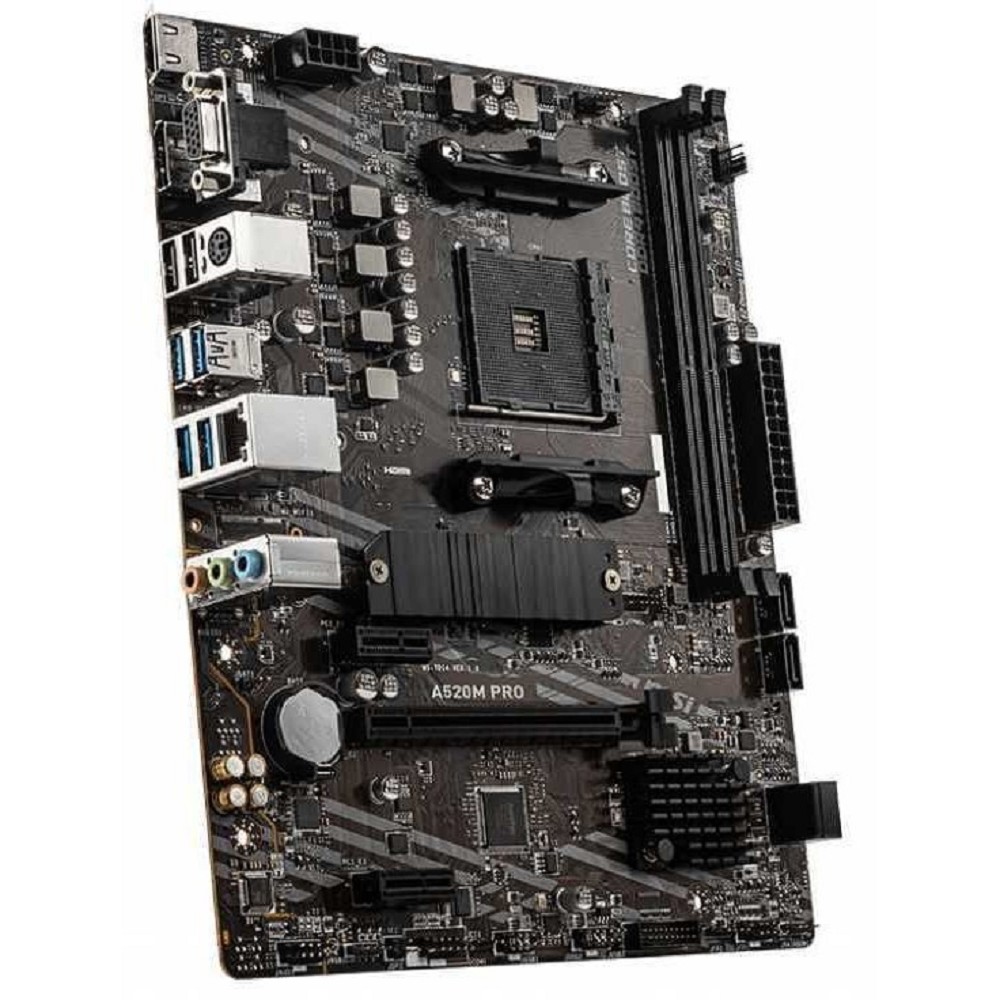 MSI A520M PRO {Soc-AM4 AMD A520 2xDDR4 mATX AC`97 8ch(7.1) GbLAN RAID+VGA+HDMI+DP}