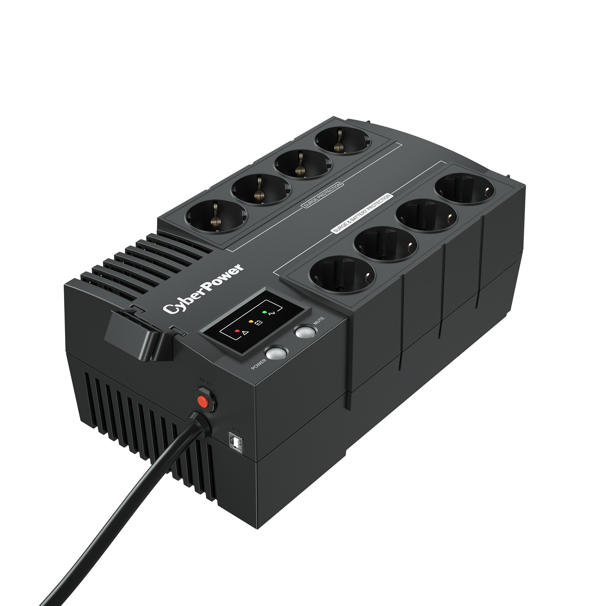 ИБП CyberPower BS650E {Line-Interactive, 650VA/390W USB, (4+4 EURO), 12В/5 Ач х 1}