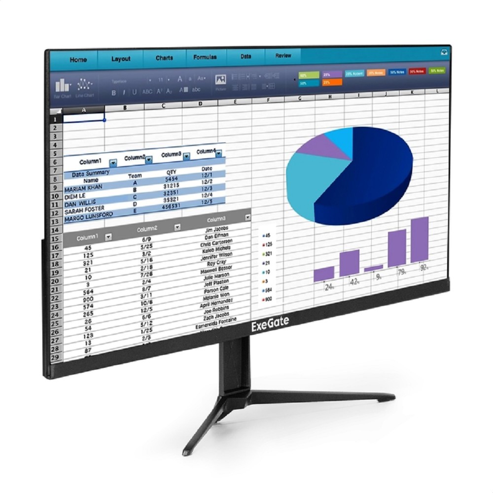 LCD ExeGate 23.8" EH2400A {VA 1920x1080 100Hz 5ms 16:9 250cd 4000:1 178/178  audio-out Speakers D-Sub HDMI VESA} [EX300348RUS]