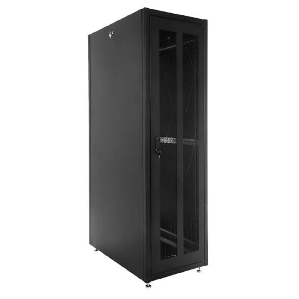 ЦМО Шкаф телекоммуникационный напольный ЭКОНОМ 42U (600 x 600) дверь перфорированная 2 шт., цвет черный (ШТК-Э-42.6.6-44АА-9005)