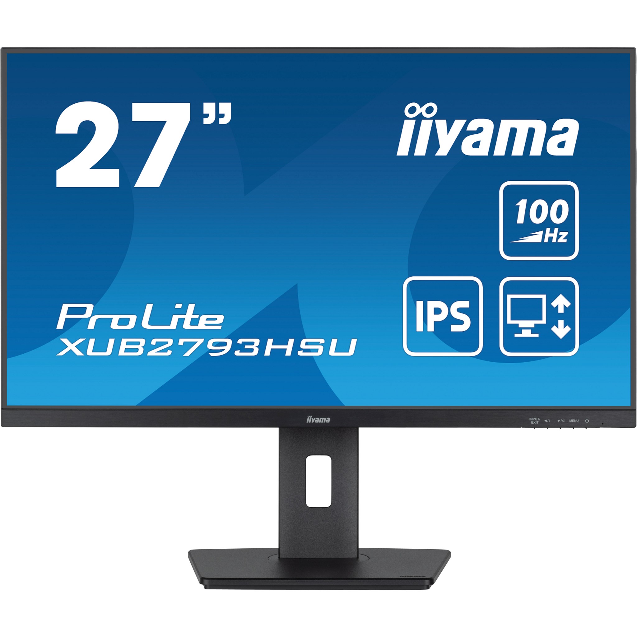 LCD Iiyama 27" XUB2793HSU-B7 {IPS 1920x1080 100Hz 1ms 300cd HDMI DisplayPort USB M/M HAS Pivot}