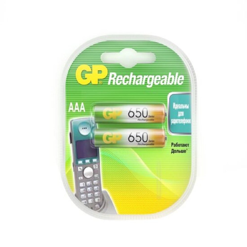 GP ReEnergy 65AAAHC AAA, емкость 650 мАч (65AAAHCRGY-2CRCB2)(2шт. в уп-ке)  аккумулятор
