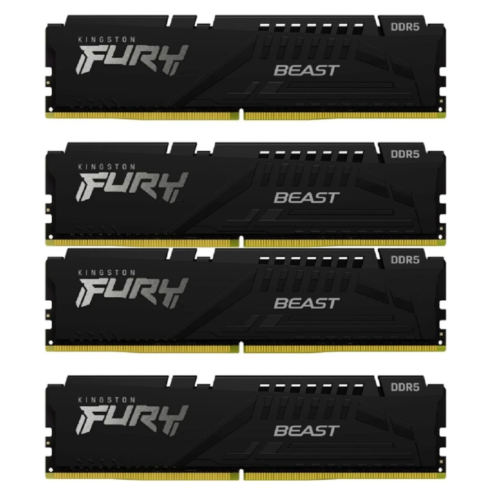 Kingston DDR 5 DIMM 128Gb PC41600, 5200Mhz, FURY Beast Black XMP CL40 (Kit of 4) (KF552C40BBK4-128) 