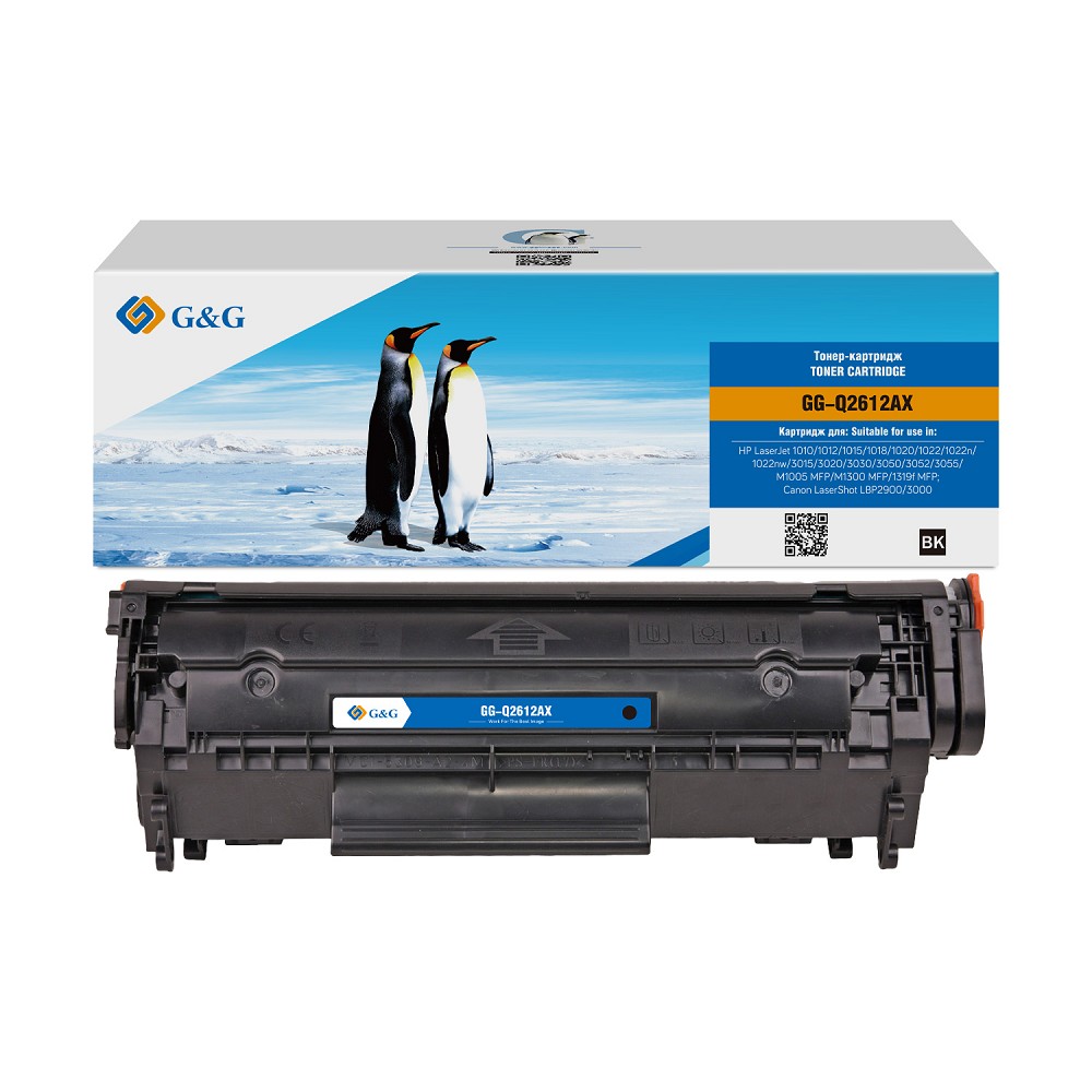 Картридж лазерный G&amp;G GG-Q2612AX черный (2500стр.) для HP LJ 1010/1012/1015/1018/1020/1022/1022n/1022nw/3015/3020