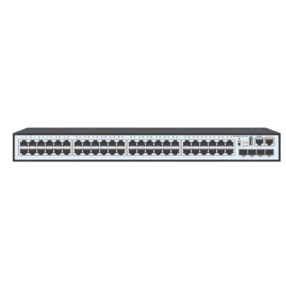 SNR SNR-S2989G-48TX-POE Управляемый PoE коммутатор уровня 2+, 48 портов 10/100/1000Base-T, 4 порта 1/10G SFP+, бюджет PoE 740 Вт, VSF HA, встроенный БП ~220V AC