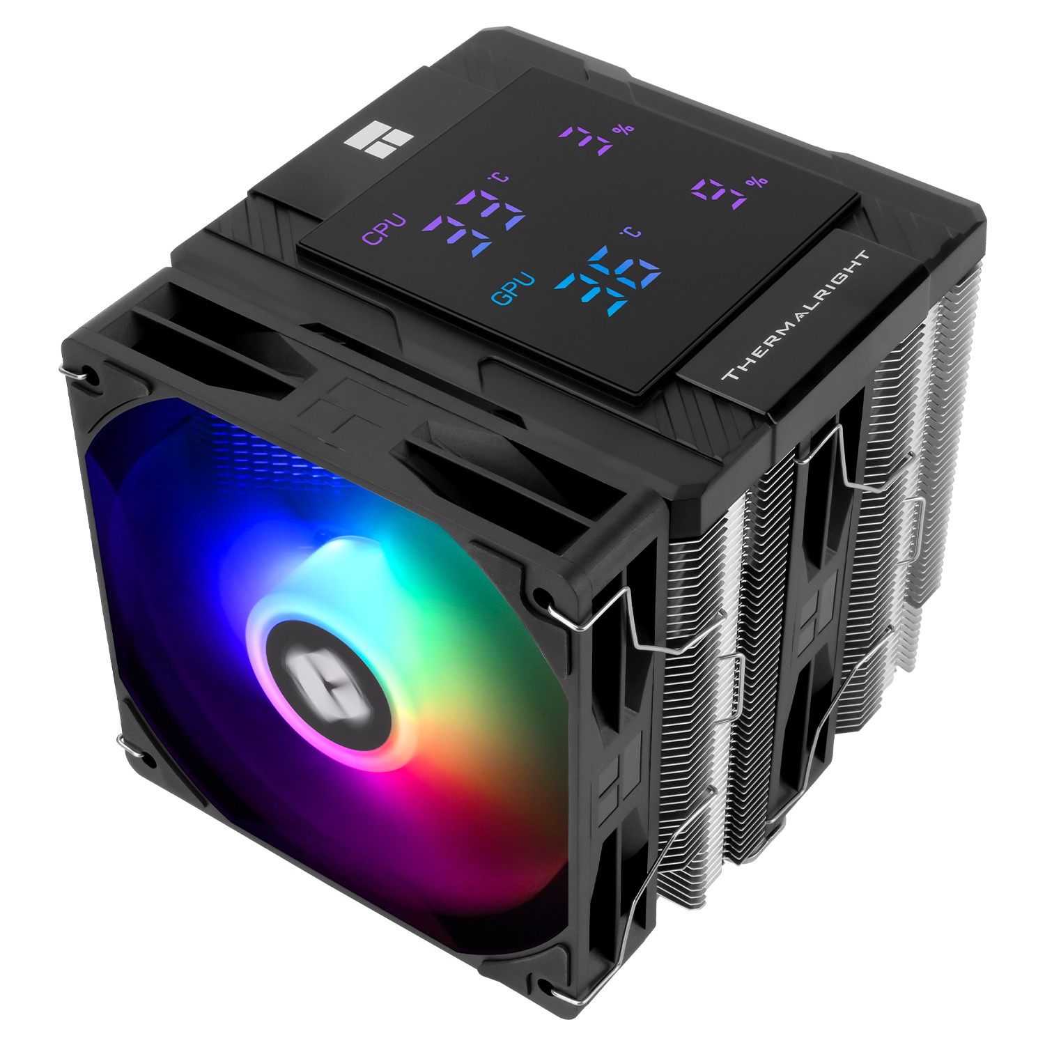 Thermalright Кулер Peerless Assassin 120 Digital ARGB Black  LGA115X/1200/1700/1851AM4/AM5 (Dual Tower, 2x120mm ARGB PWM Fan, медное основание, 6 тепл. трубок 6мм) / TRPA120DAB