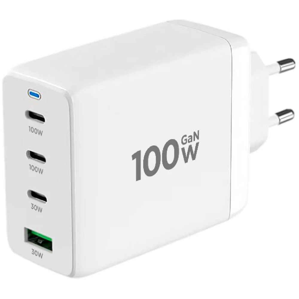 Cablexpert зарядное устройство 100Вт GaN, 5A, QC5.0/PD, 3xType-C, 1xUSB, белый, коробка (MP3A-PC-66)