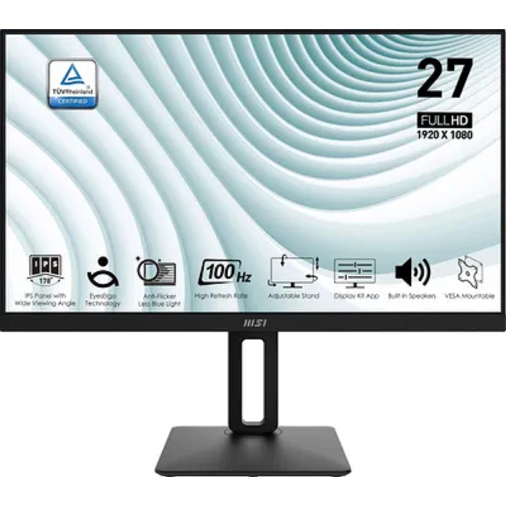 MSI PRO 27" MP271AP черный {IPS 1920x1080 100hz 1ms 178/178 300cd 1000:1 8bit(6bit+FRC) D-Sub HDMI1.4 DisplayPort1.2 2x2W HAS Pivot VESA} [9S6-3PA29T-086]