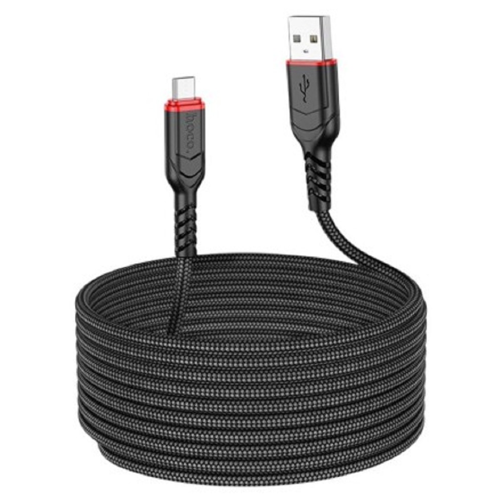 HOCO X59/ USB кабель Micro/ 3m/ 2.4A/ Нейлон/ черный