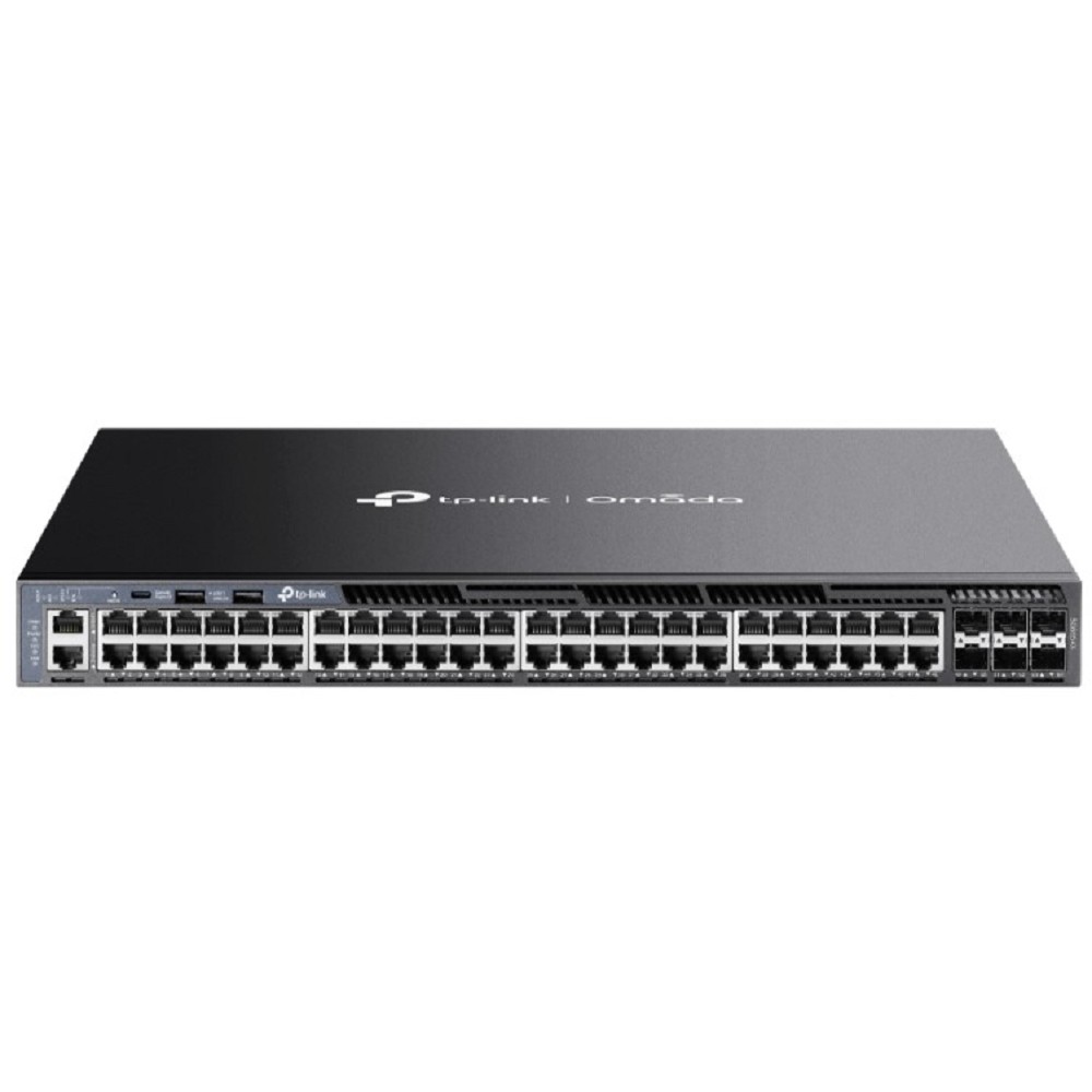 TP-Link SG6654X Стекируемый управляемый коммутатор 3-го уровня Omada с 48 гигабитными портами и 6 портами SFP+