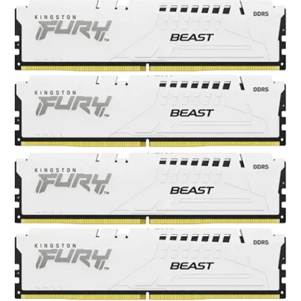 Kingston DDR5 DIMM 64GB 6000MT/s CL40 (Kit of 4) FURY Beast White XMP