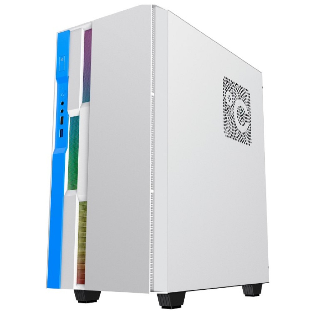 GameMax Корпус Brufen C3 WB без БП, MidiT, ATX, Бело-гол, Зак. стекл., USB 3.0, 1*120; 1*140мм вент.