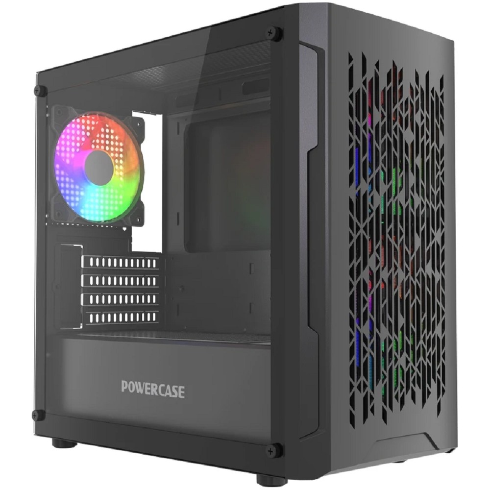 Powercase Mistral Micro D3B ARGB V2, Tempered Glass, 2x 140mm ARGB PWM+1x 120mm ARGB PWM, чёрный, mATX  (CMMDB-A3-V2)