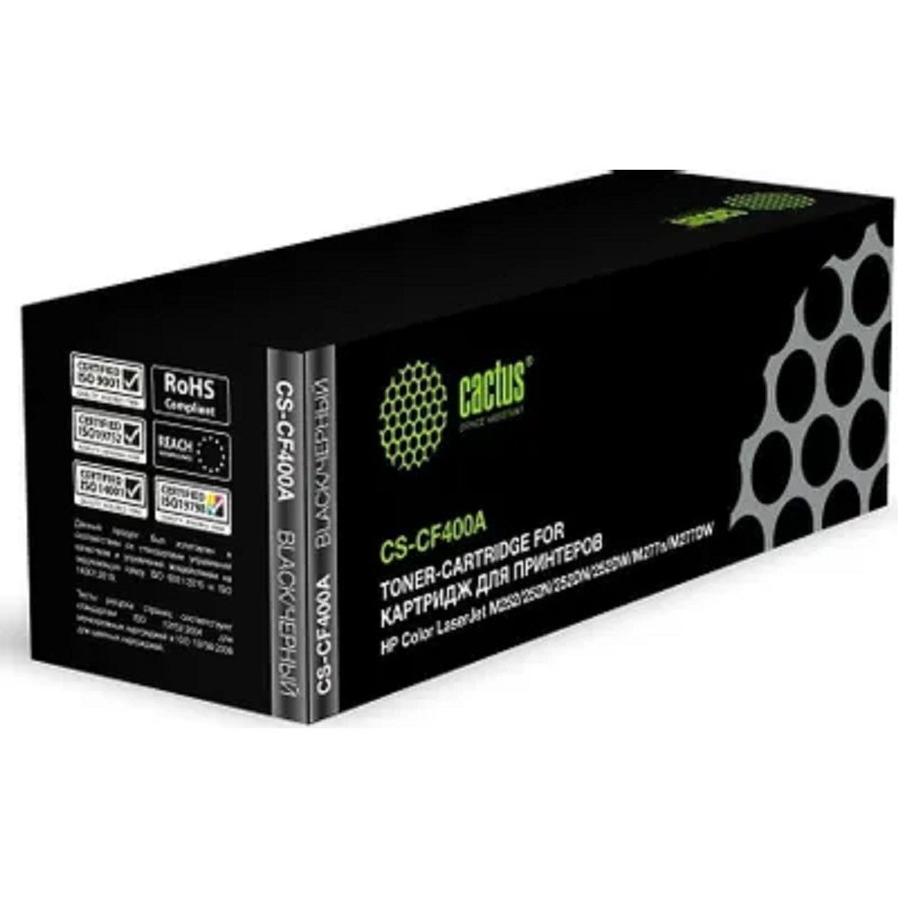 CACTUS CF400A Тонер Картридж CS-CF400A черный для HP CLJ M252/252N/252DN/252DW/M277n/M277DW (1500стр.)