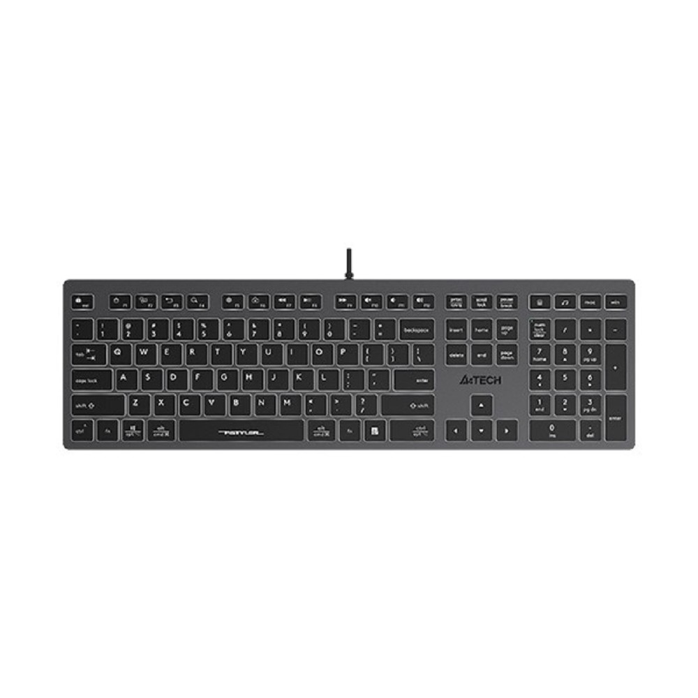 Повреждение упаковки Клавиатура A4Tech Fstyler FX60H серый USB slim LED (FX60H GREY/NEON) [FX60H GREY/NEON]