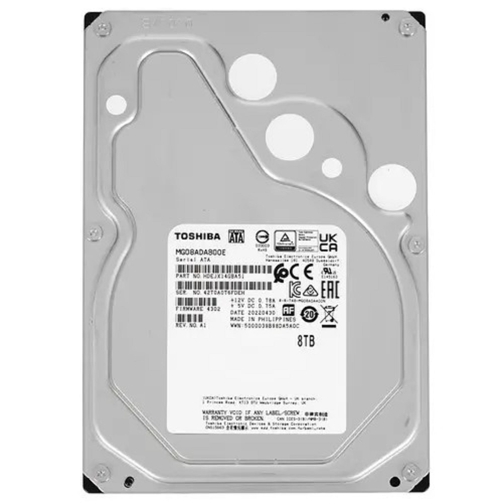 8TB Toshiba HDD Server (MG08ADA800E) {SATA-III, 7200 rpm, 256Mb buffer, 3.5" analog MG06ACA800E}