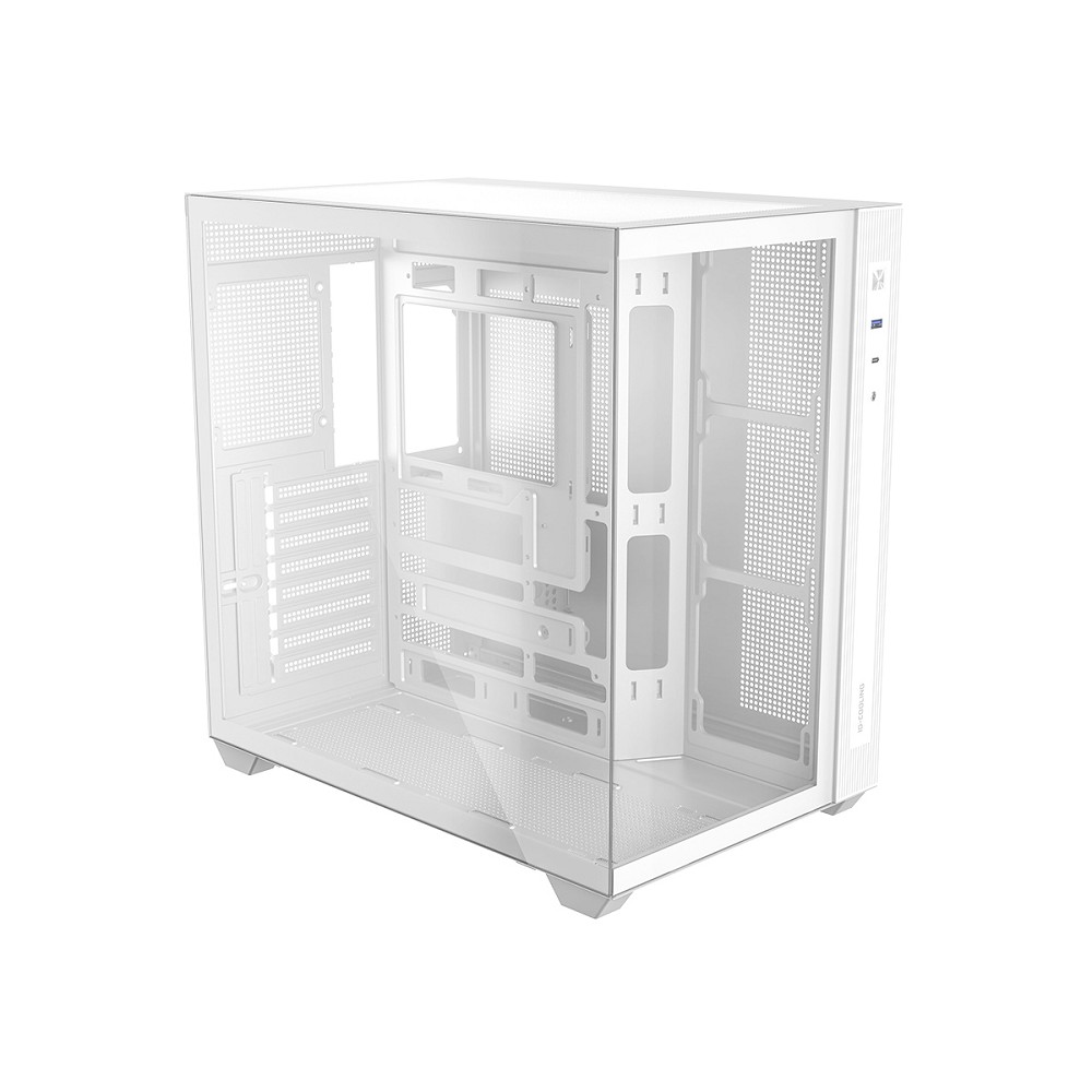 Case ID-Cooling VIEW 510 White ATX/ win TG/ no fan/ Gen2 Type C/ CPU 162mm/ GPU 407mm/ no PSU