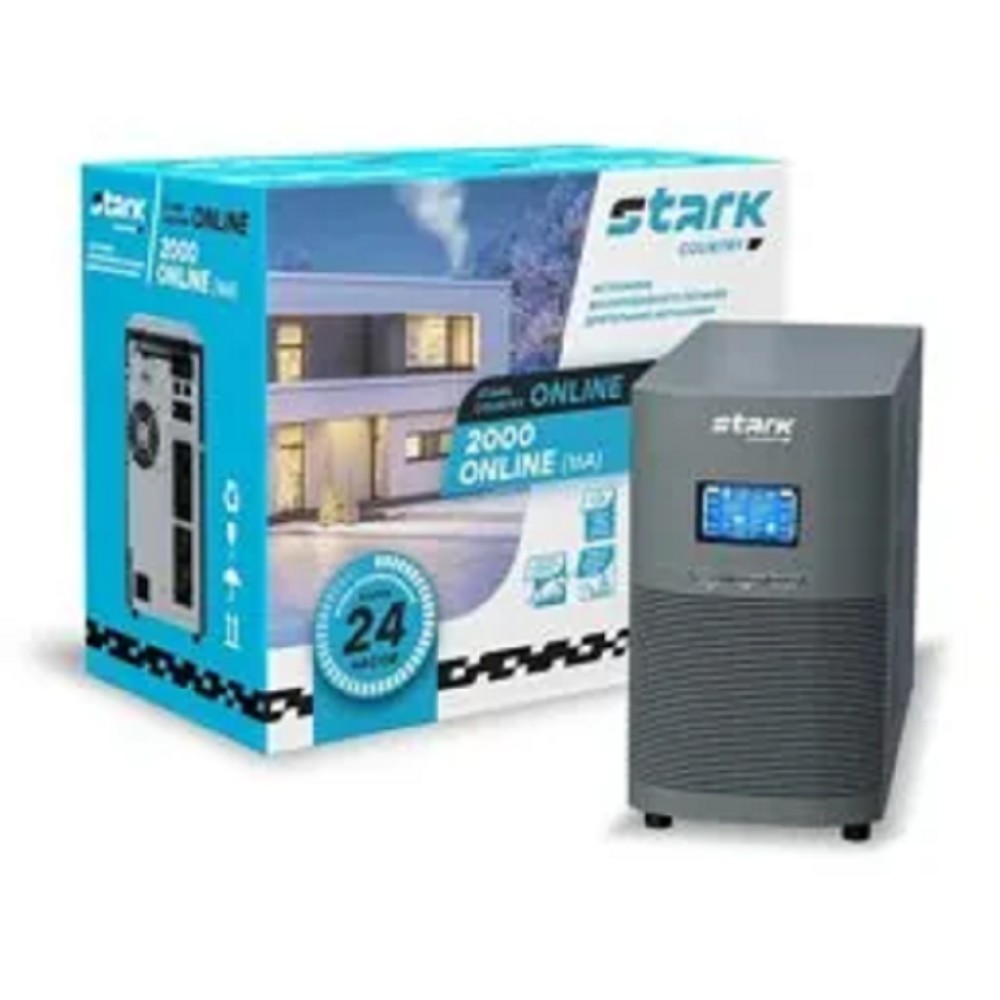 ИБП STARK SC 2000 Online 16А 2000ВА/1800Вт БЕЗ АКБ {Online, На пол, 110-300В, 4х ЕВРО, Smart-slot/USB/RS232/EPO, БЕЗ АКБ - внеш 4x 4,5-320 Ач}{Б0008806}