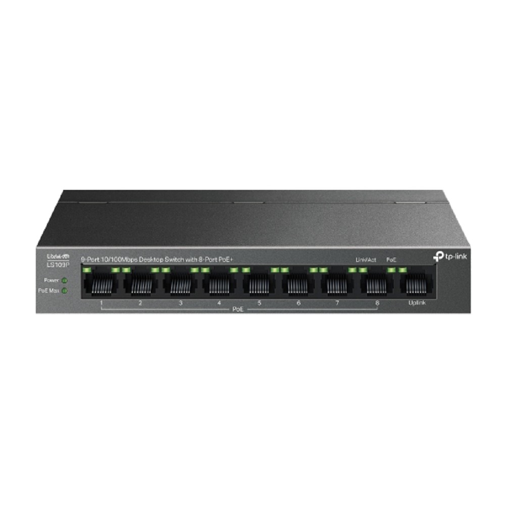 Повреждение упаковки TP-Link LS109P Настольный коммутатор с 9 портами 10/100 Мбит/с (8 портов PoE+)