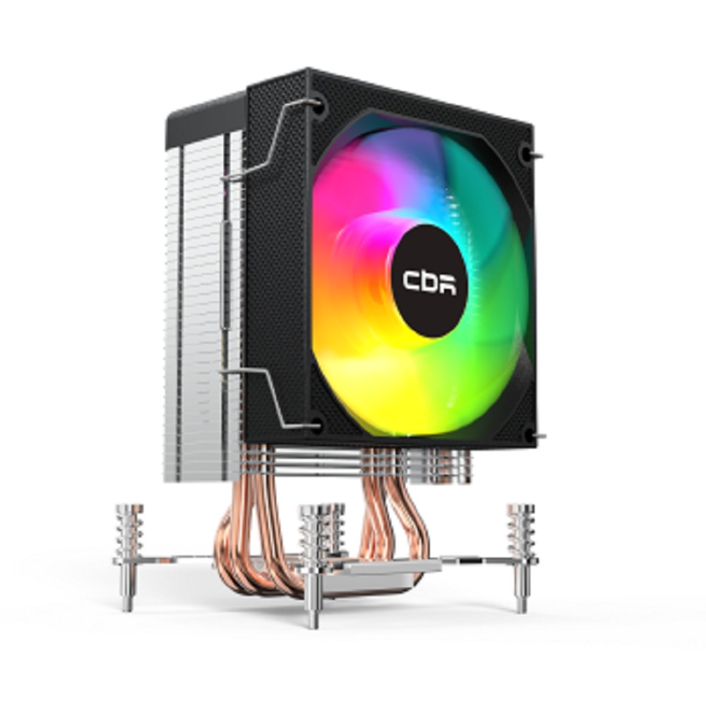 CBR-CC-3160-RGB-PWM Кулер для процессора, Al+Cu, 3 heat pipes, Socket 775/1366/1155/1156/1150/1151/1200/1700/AM2/АМ2+/АМ3/AM3+/FM1/FM2/AM4/AM5, TDP 160W, 90mm Fan, 2600RPM, HB, RGB, PWM, 32db
