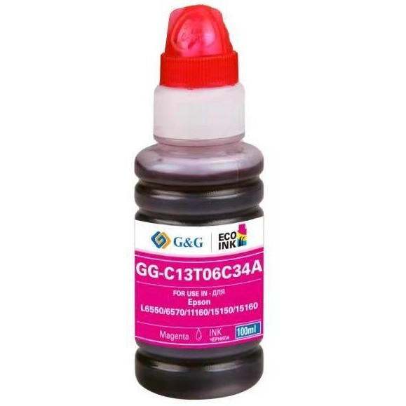 Чернила G&amp;G GG-C13T06C34A №112 пурпурный 100мл для Epson L6550/6570/11160/15150/15160