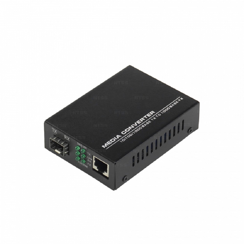 NTSS Медиаконвертер NTSS с RJ45 портом 10/100/1000Base-TX/1000Base-FX, без SFP модуля, расстояние передачи до 3,20,40,60,80,120,160,200 км, DC 5В 2А NTSS-1000-SFP