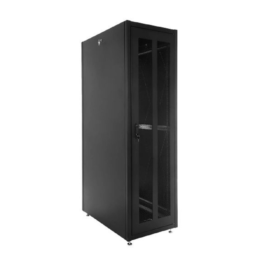 ЦМО Шкаф телекоммуникационный напольный ЭКОНОМ 42U (600 x 1000) дверь перфорированная 2 шт., цвет черный (ШТК-Э-42.6.10-44АА-9005)